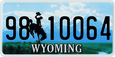 WY license plate 9810064