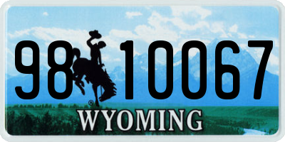 WY license plate 9810067