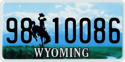WY license plate 9810086