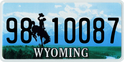 WY license plate 9810087