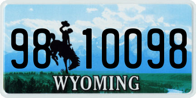 WY license plate 9810098
