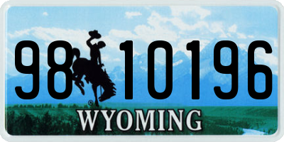 WY license plate 9810196