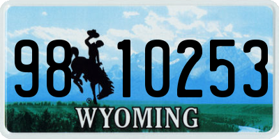 WY license plate 9810253