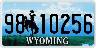 WY license plate 9810256