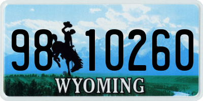 WY license plate 9810260