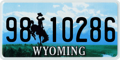 WY license plate 9810286