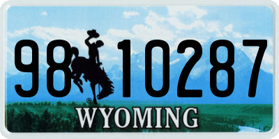 WY license plate 9810287