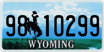 WY license plate 9810299