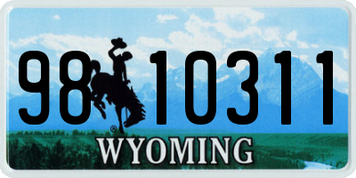 WY license plate 9810311