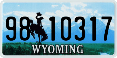 WY license plate 9810317