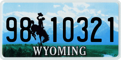 WY license plate 9810321