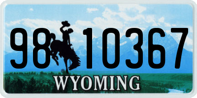 WY license plate 9810367