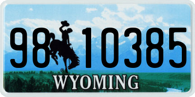 WY license plate 9810385