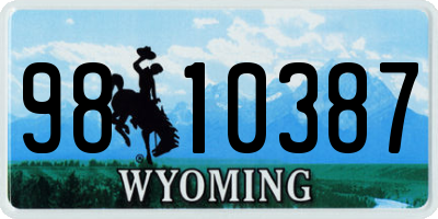 WY license plate 9810387