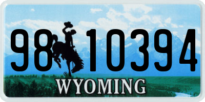 WY license plate 9810394