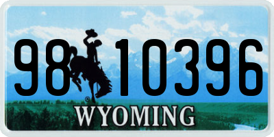 WY license plate 9810396