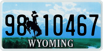 WY license plate 9810467