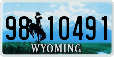 WY license plate 9810491