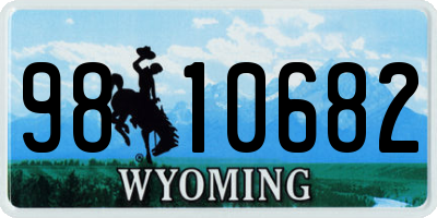 WY license plate 9810682