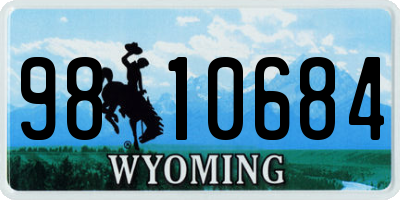 WY license plate 9810684