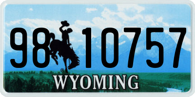 WY license plate 9810757