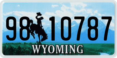 WY license plate 9810787