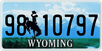 WY license plate 9810797