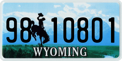 WY license plate 9810801