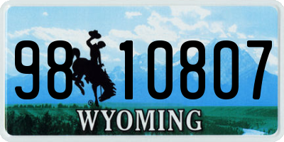 WY license plate 9810807