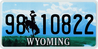 WY license plate 9810822