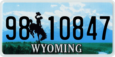WY license plate 9810847