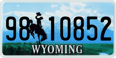 WY license plate 9810852