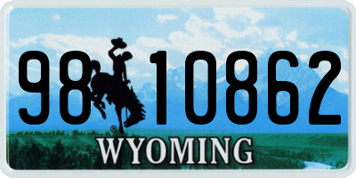 WY license plate 9810862