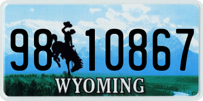 WY license plate 9810867