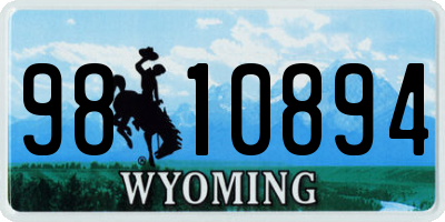 WY license plate 9810894