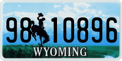 WY license plate 9810896