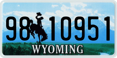 WY license plate 9810951