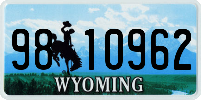 WY license plate 9810962