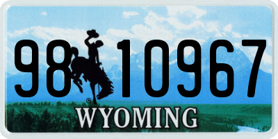 WY license plate 9810967