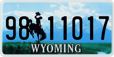 WY license plate 9811017