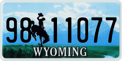 WY license plate 9811077