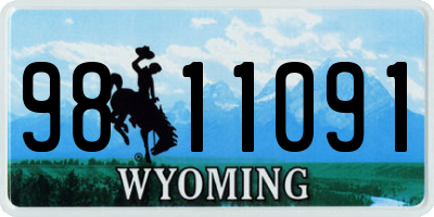 WY license plate 9811091