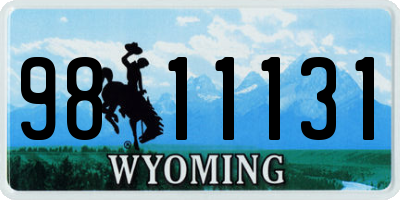 WY license plate 9811131