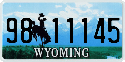 WY license plate 9811145