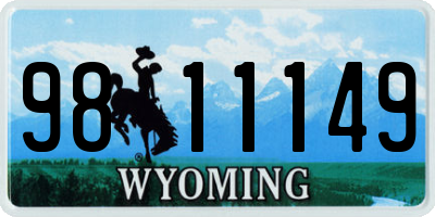 WY license plate 9811149
