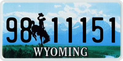 WY license plate 9811151