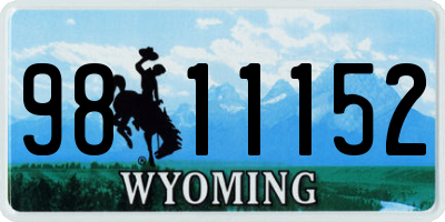 WY license plate 9811152