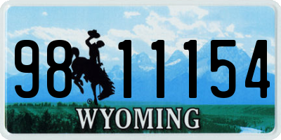 WY license plate 9811154