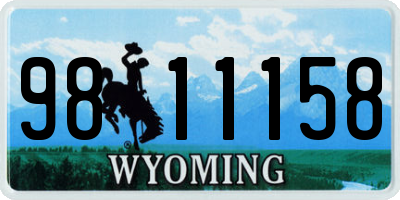 WY license plate 9811158