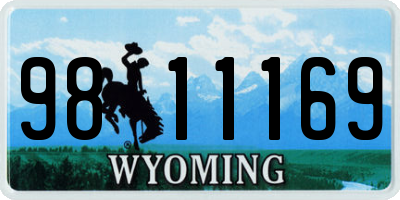 WY license plate 9811169